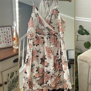 Altar'd State White and Pink Floral Dress